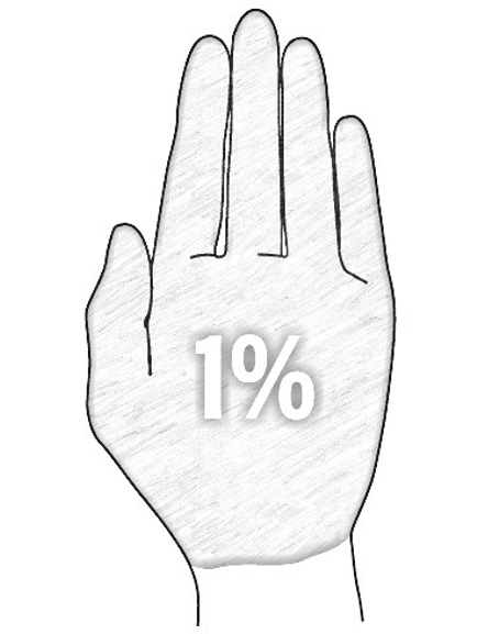 Large Hand 1 Percent